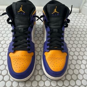Nike Air Jordan 1 Mid - Black, Purple & Gold
